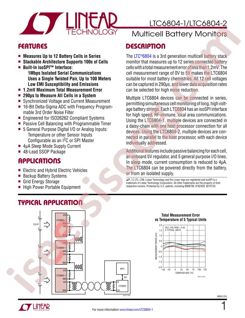 LTC6804-1,-2 Datasheet