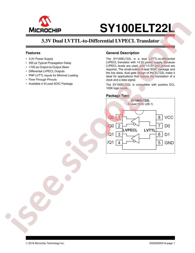 SY10ELT22L, SY100ELT22L