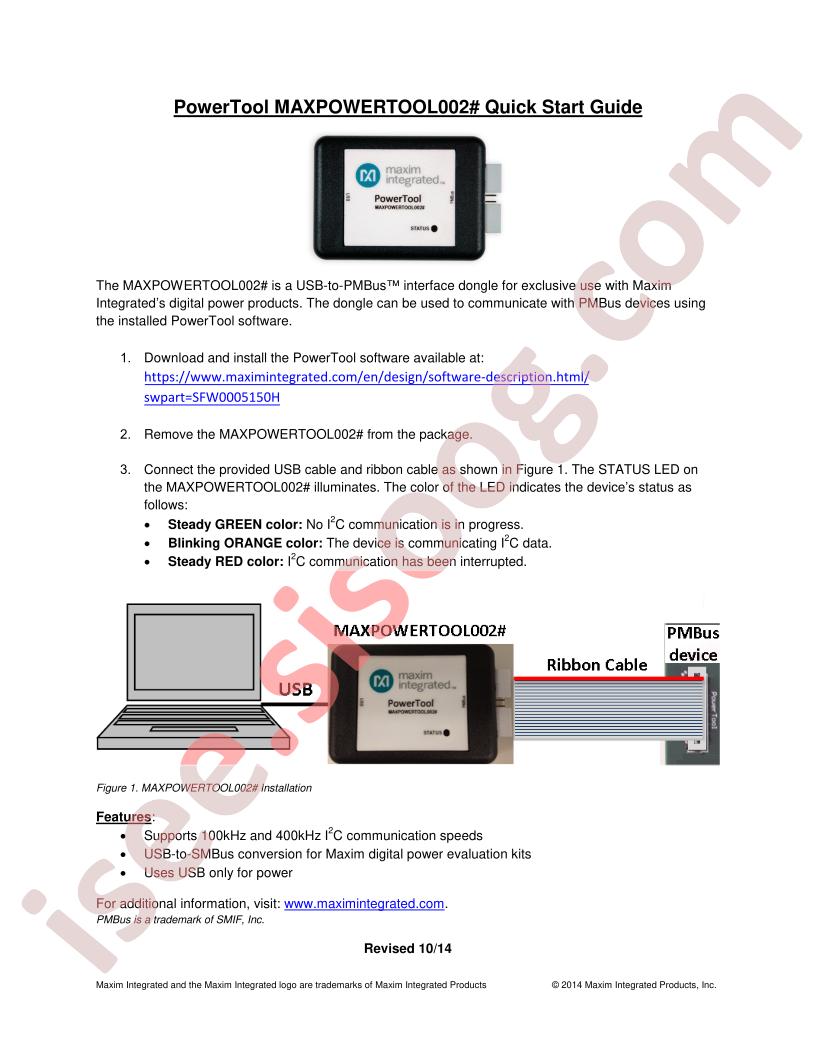 MAXPOWERTOOL002# Quick Start Guide