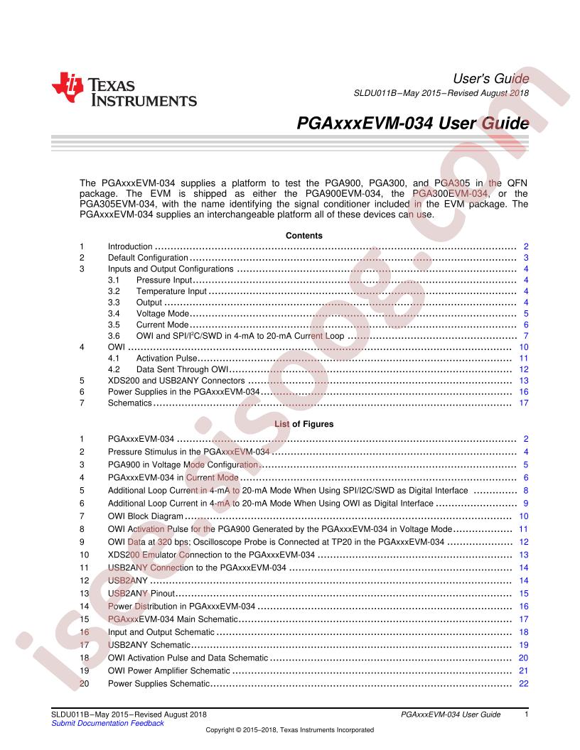 PGA300EVM-034, PGA900EVM -034 User Guide