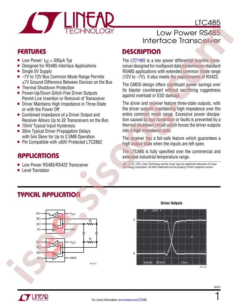 LTC485 Datasheet