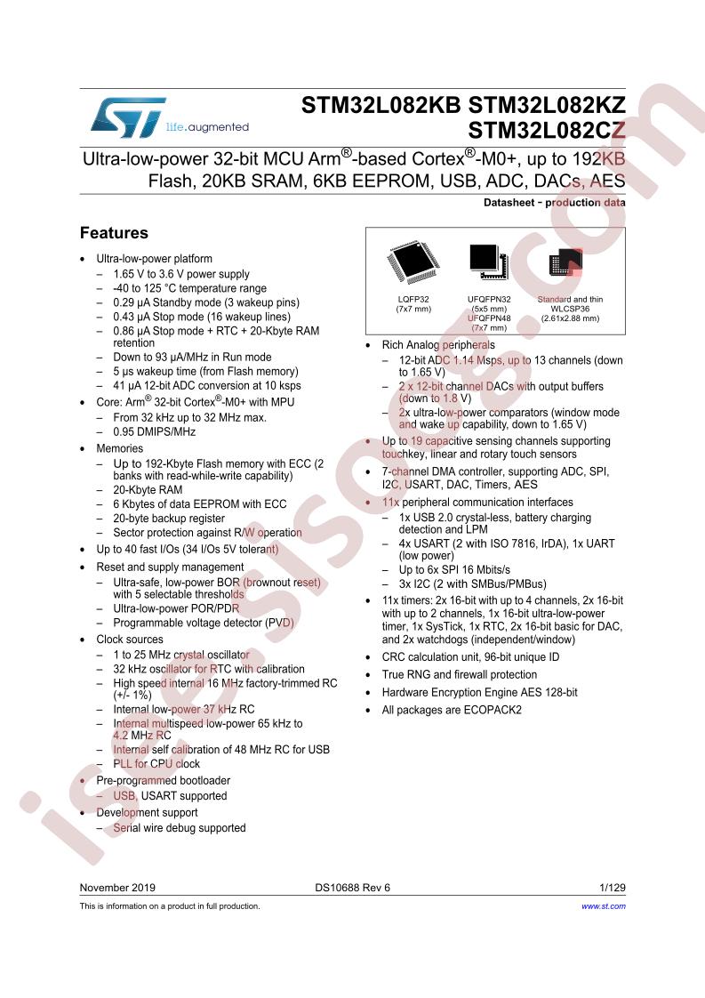 STM32L082KB, STM32L082xZ