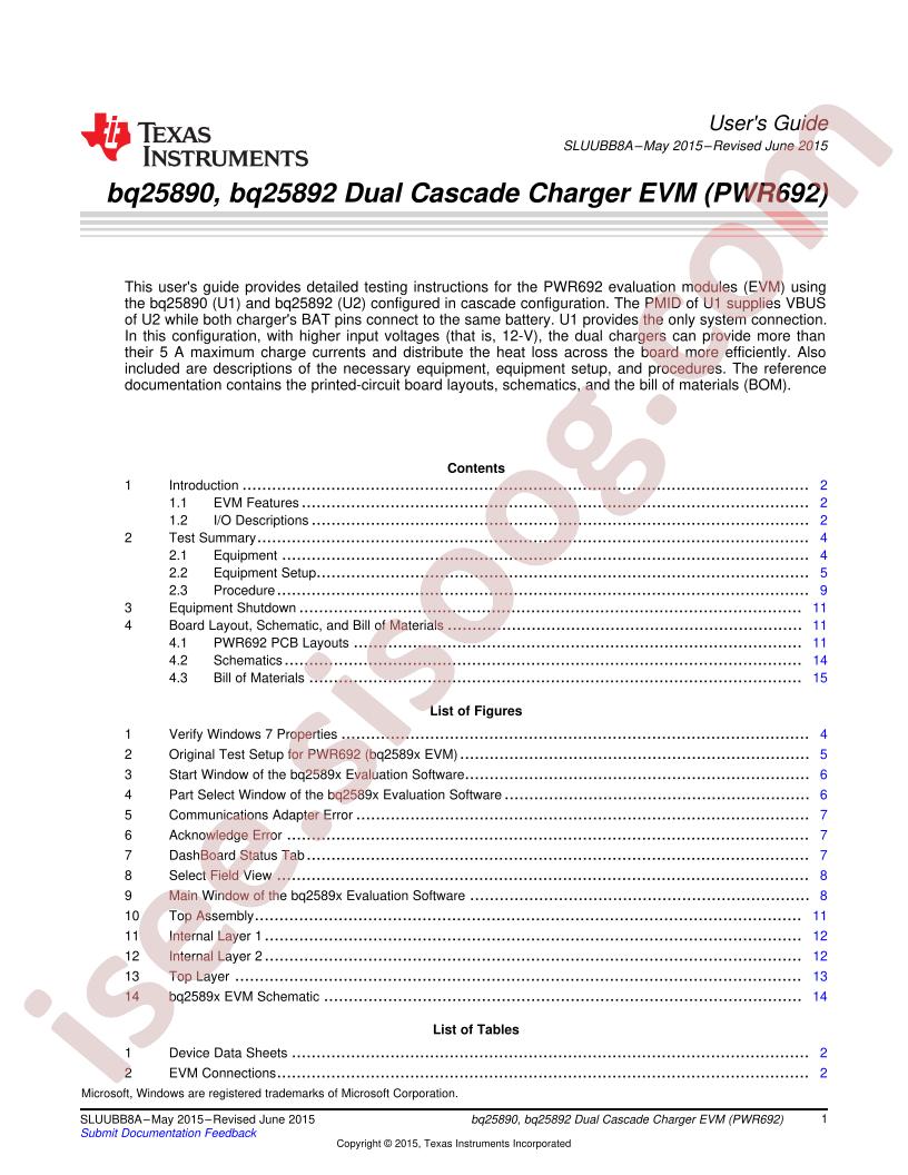 BQ25890, BQ25892 User Guide