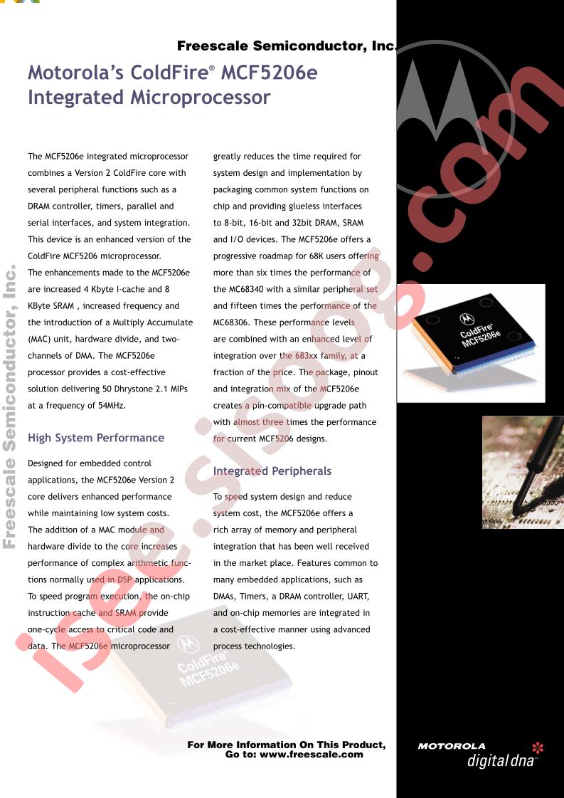 MCF5206E Fact Sheet