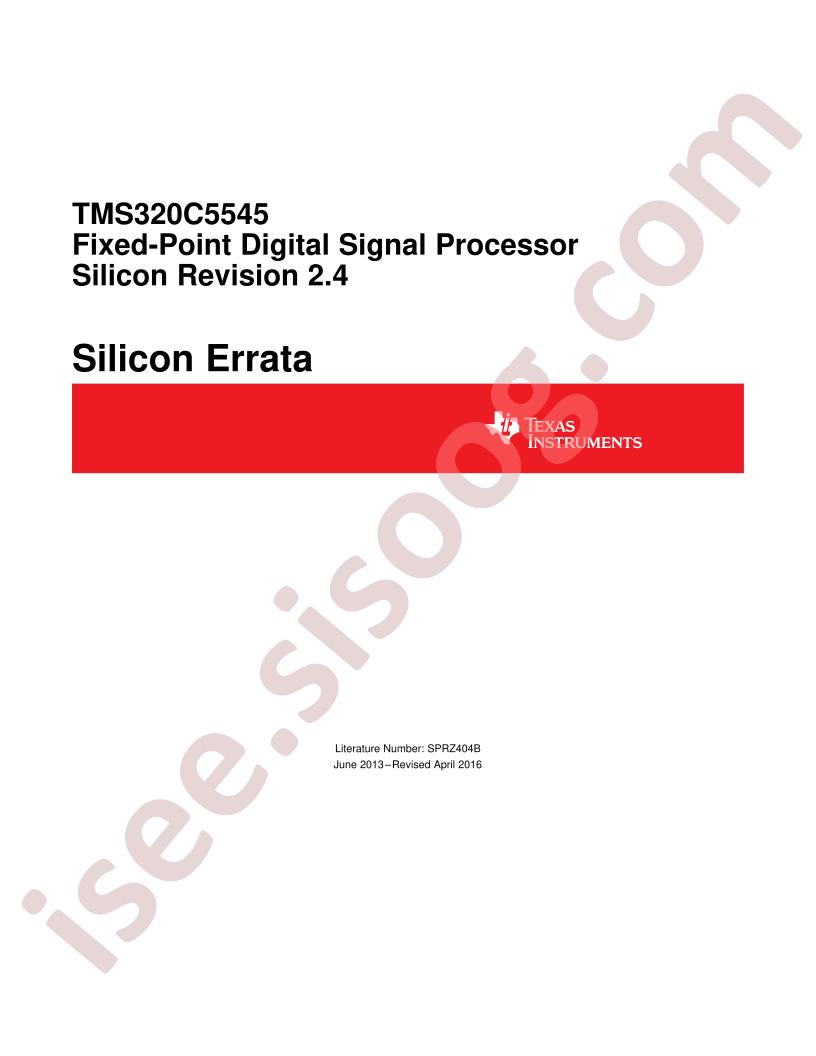 TMS320C5545 Errata