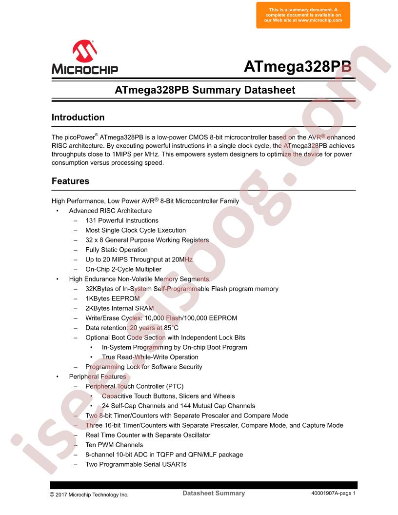 ATmega328PB Summary