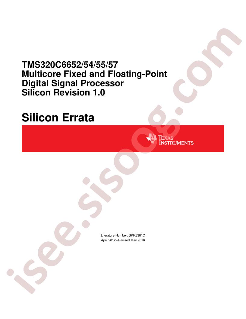 TMS320C665x Errata