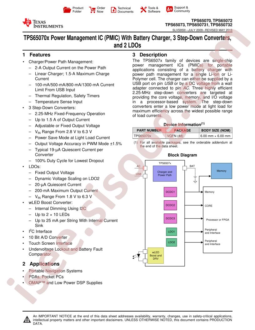 TPS65070-73, TPS650731-32