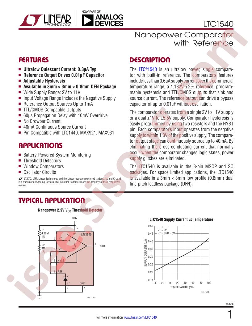 LTC1540 Datasheet