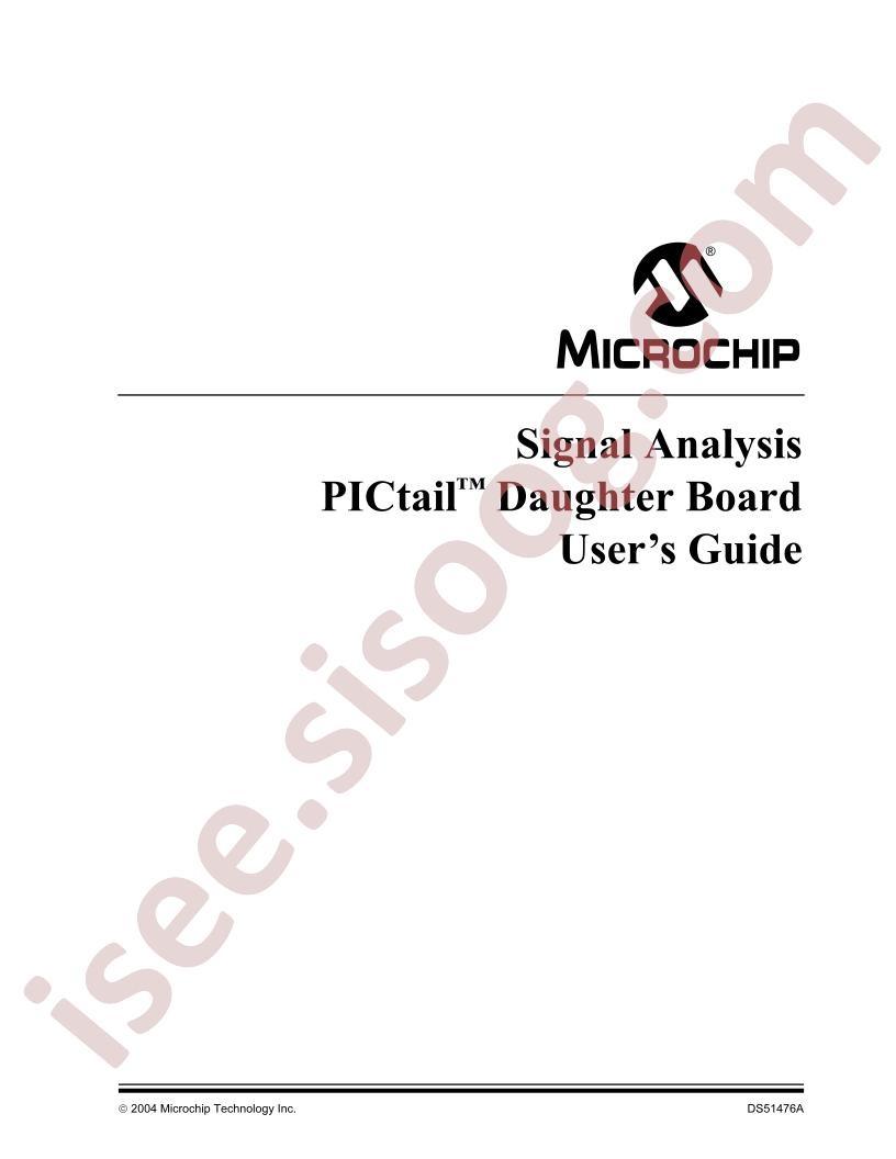 Signal Analysis PICtail Daughter Board Users Guide