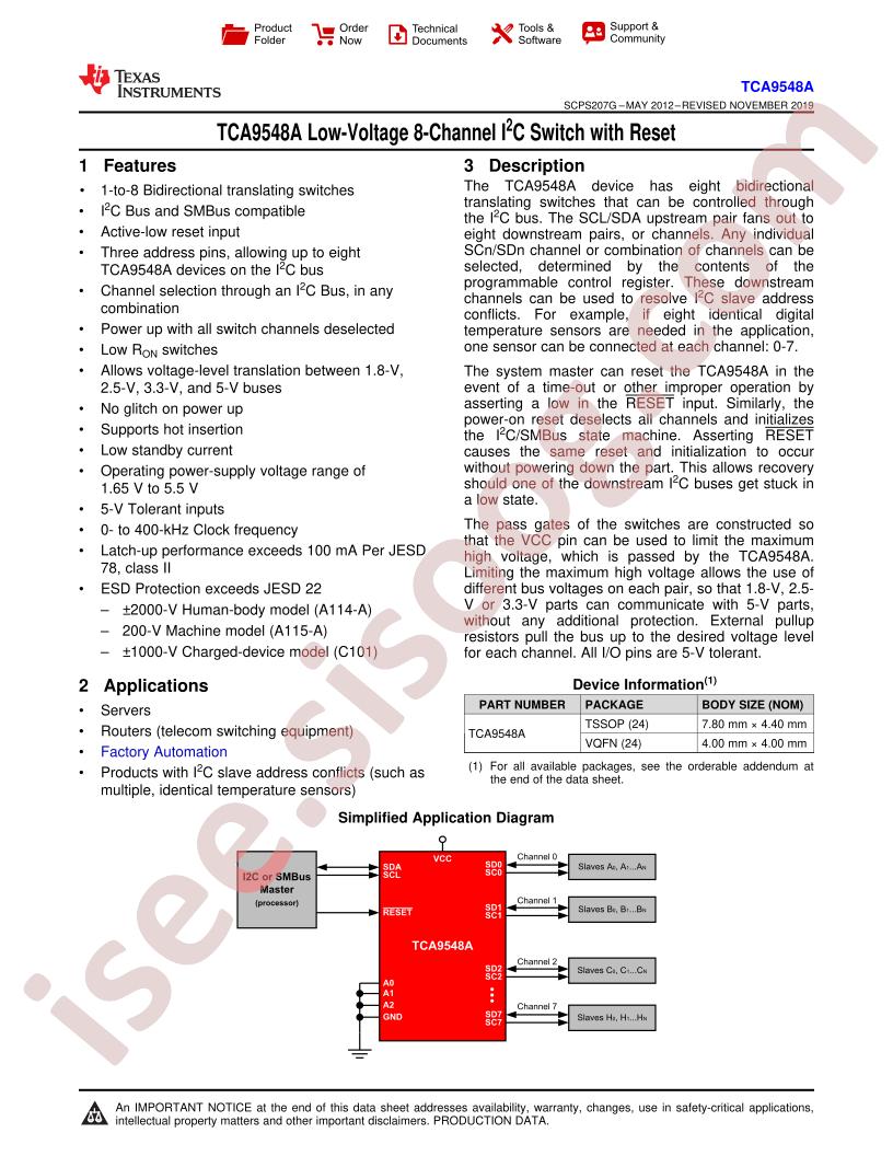 TCA9548A Datasheet