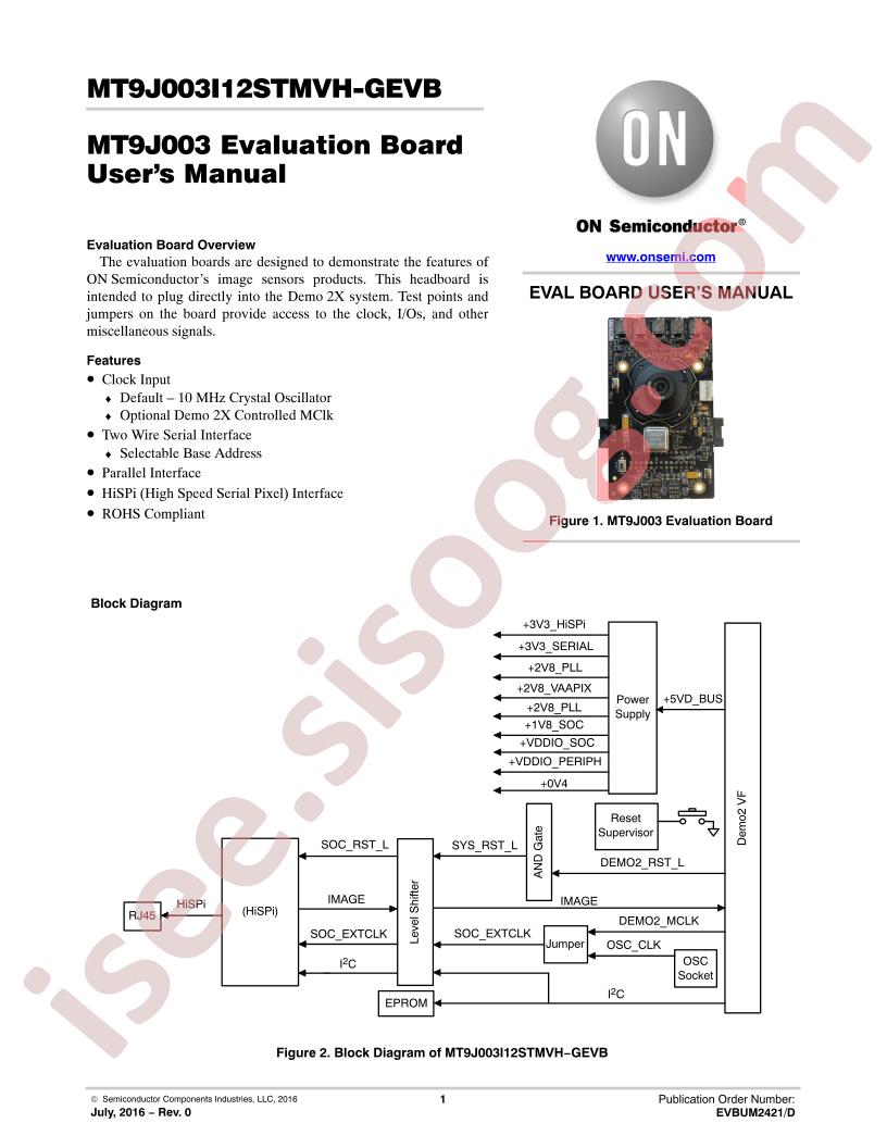 MT9J003I12STMVH-GEVB Manual