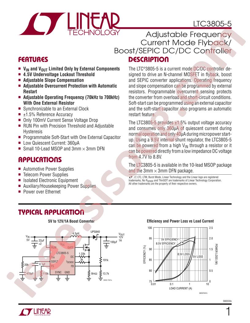 LTC3805-5 Datasheet