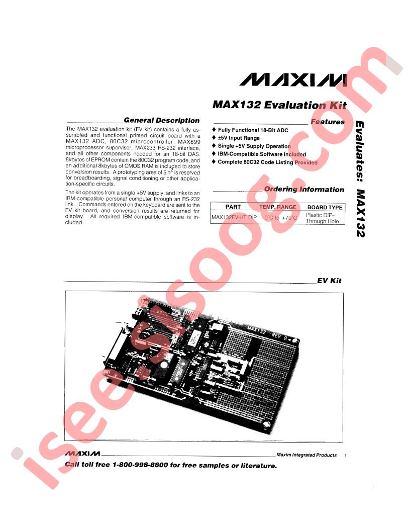 MAX132 Eval Kit