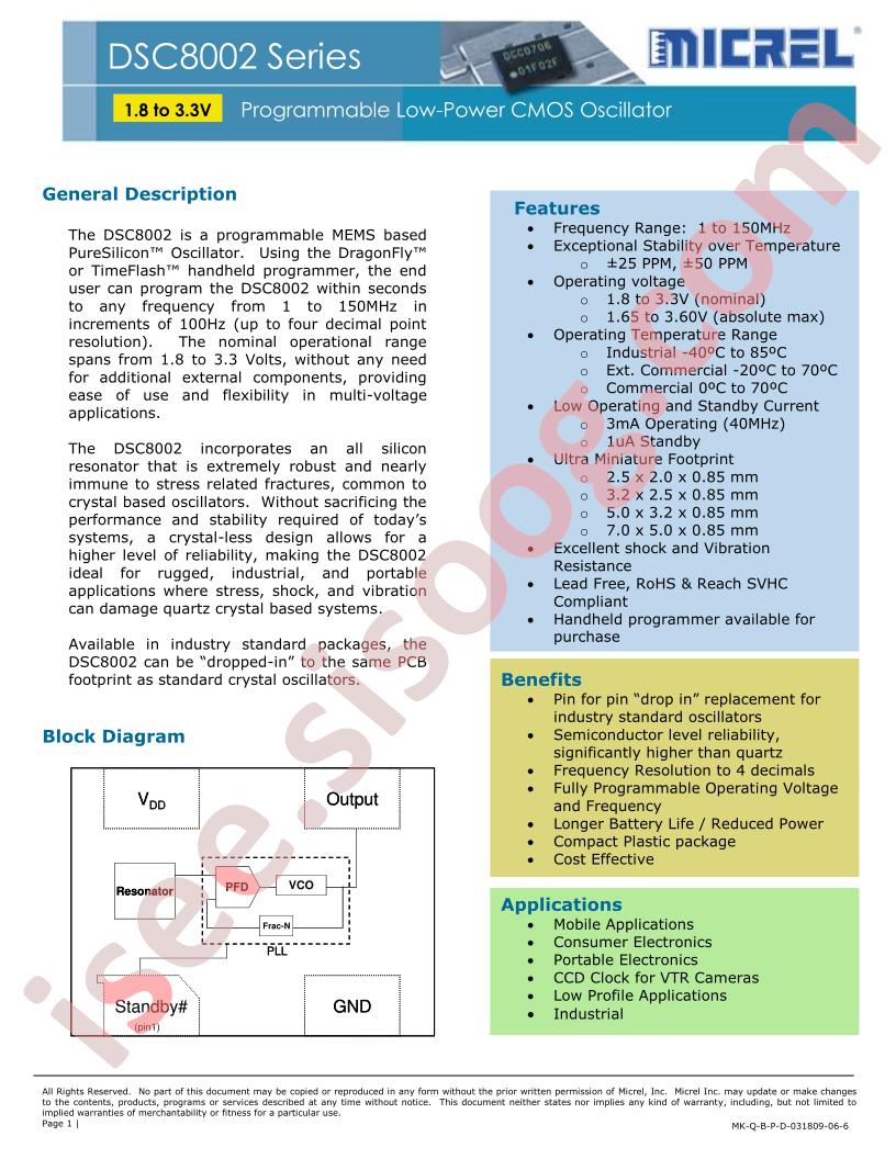 DSC8002 Series Datasheet