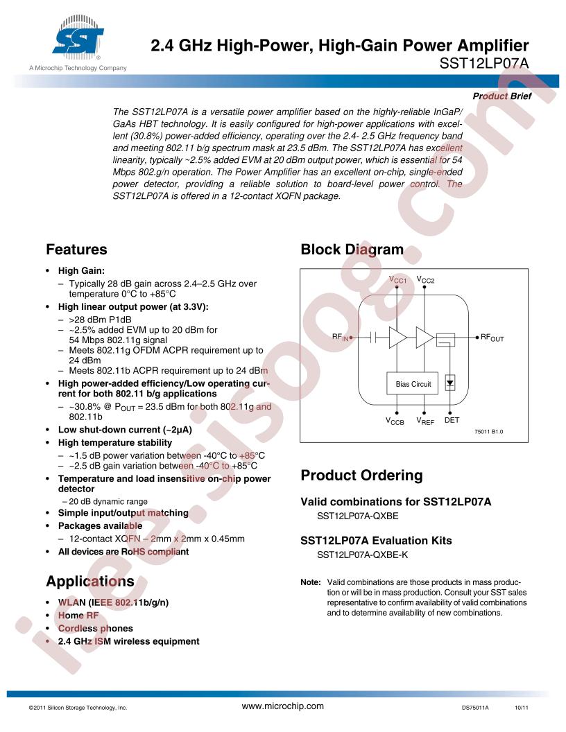 SST12LP07A Brief