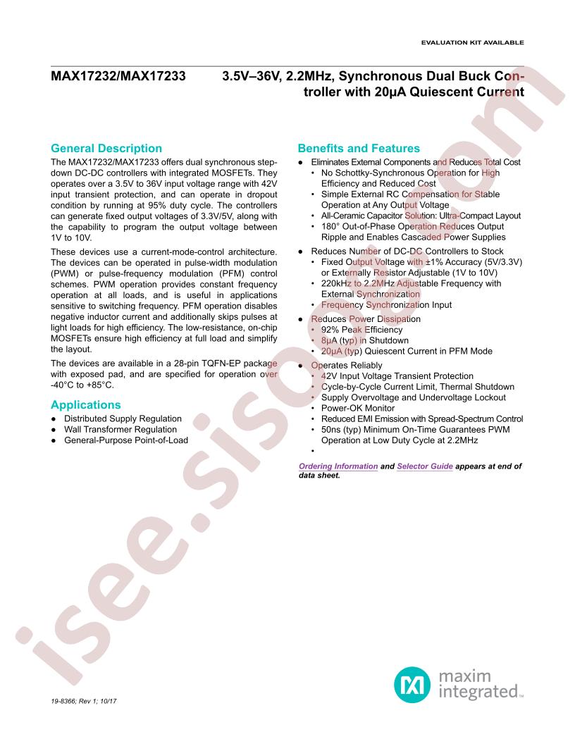 MAX17232,33 Datasheet