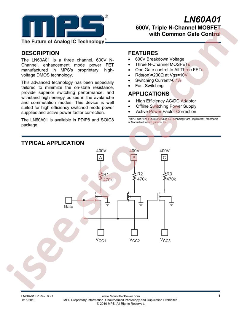 LN60A01 Datasheet