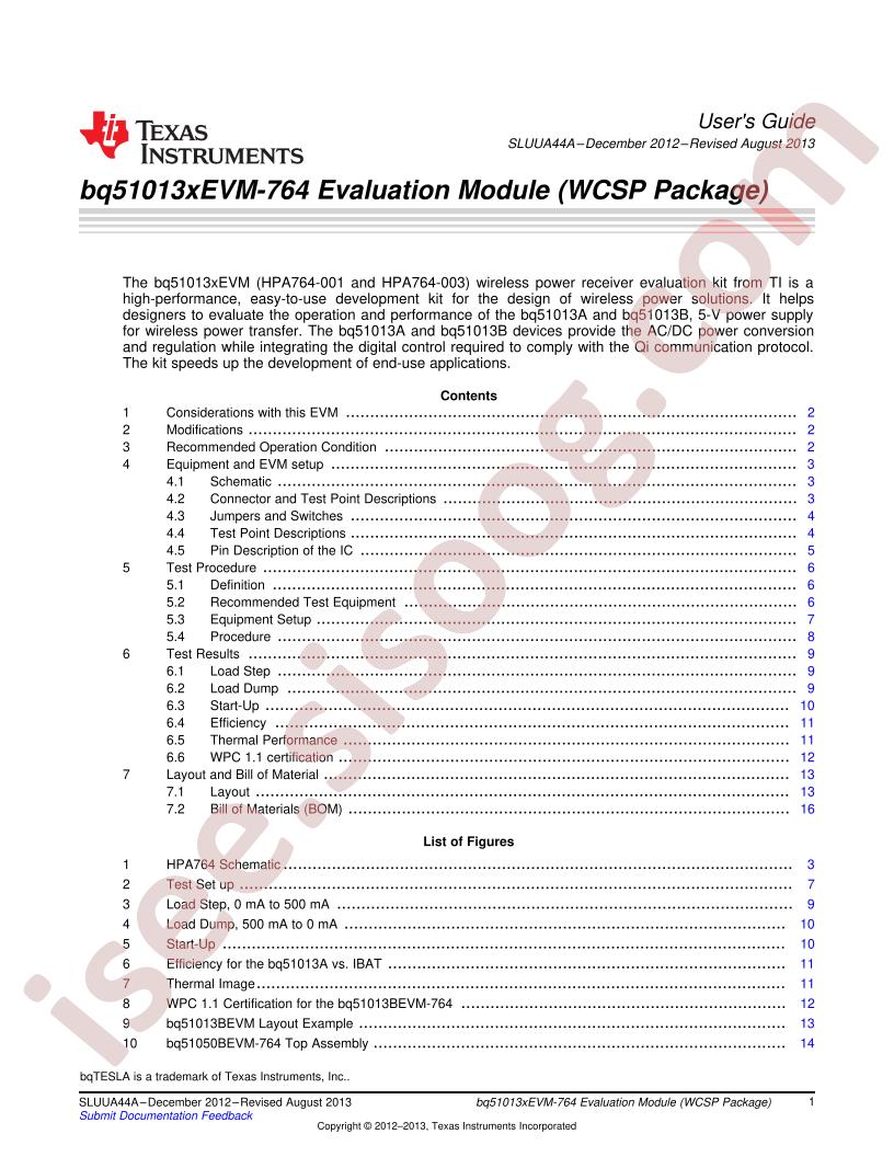 BQ51013xEVM User Guide