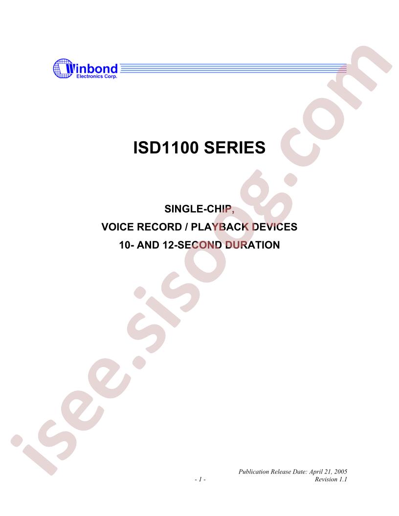 ISD1100 Series