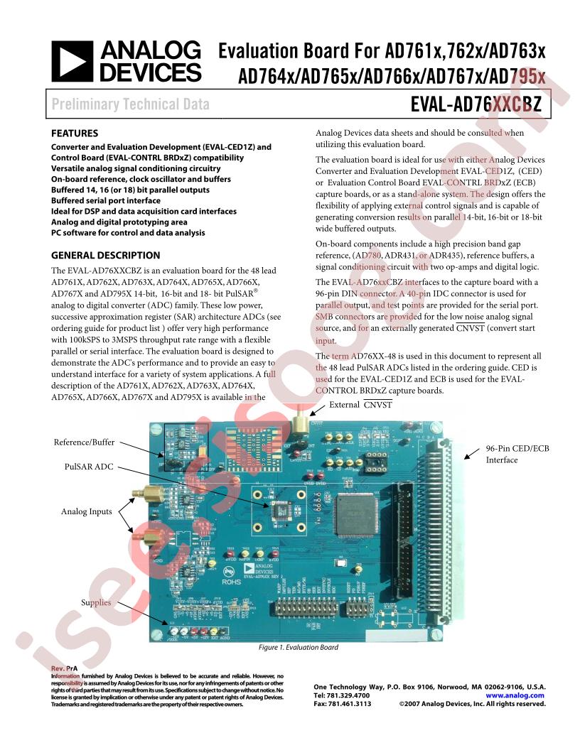 EVAL-AD76xxCBZ Preliminary