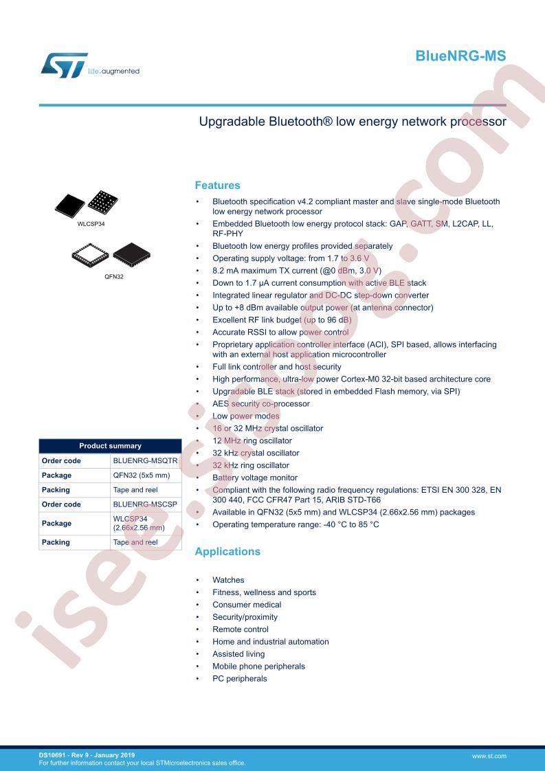 BLUENRG-MS Datasheet