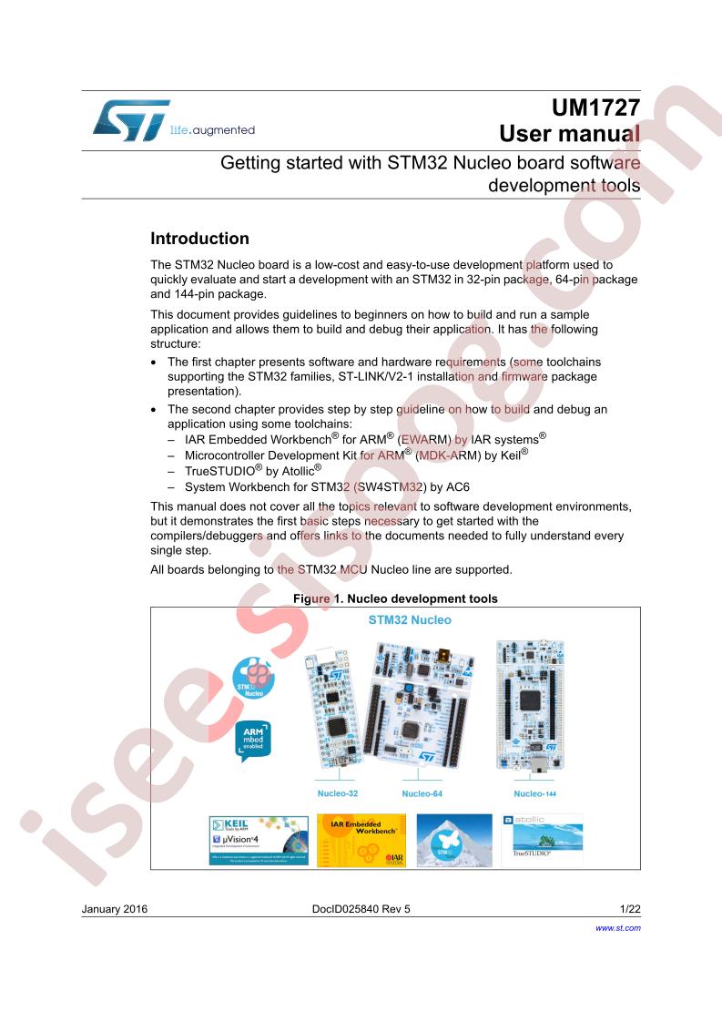 STM32 Nucleo Getting Started Manual