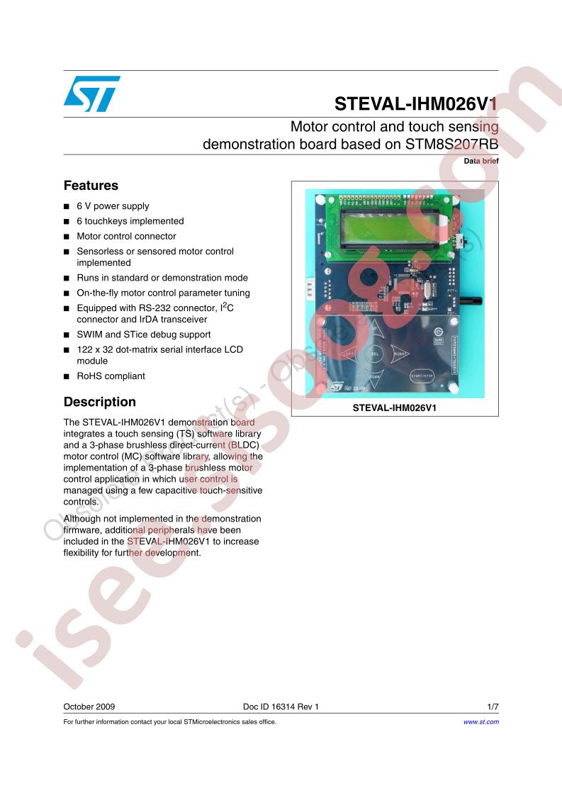 STEVAL-IHM026V1 Data Brief