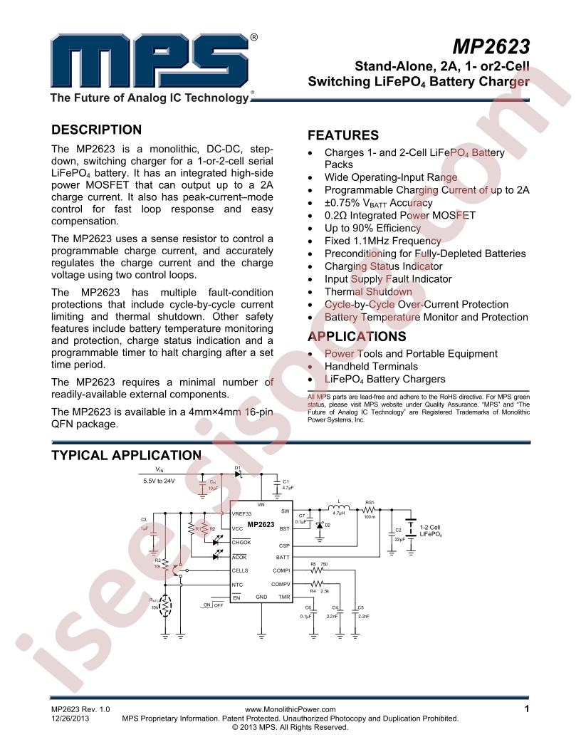 MP2623 Datasheet