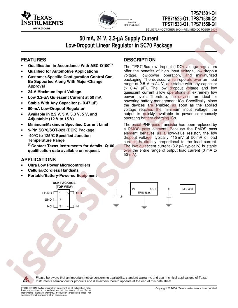 TPS715xx-Q1