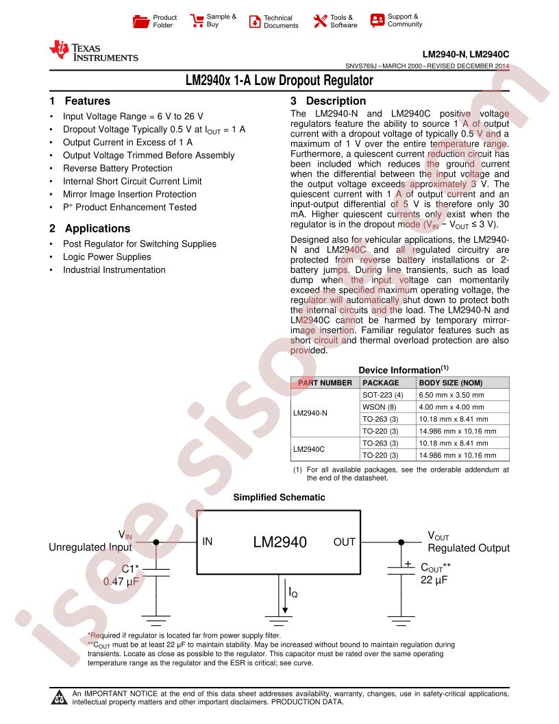 LM2940-N, 2940C Datasheet