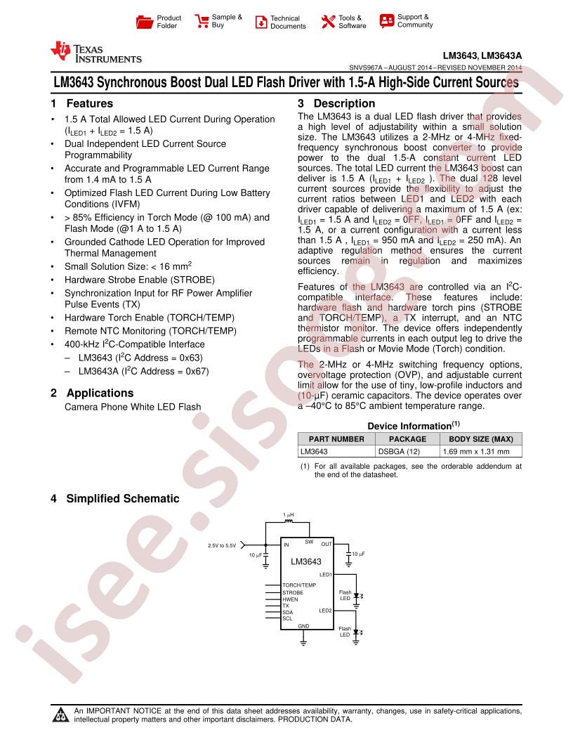 LM3643(A) Datasheet