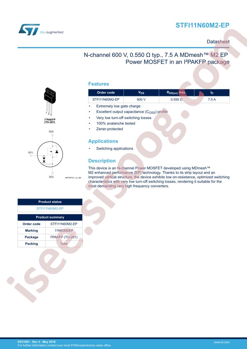 STFI11N60M2-EP