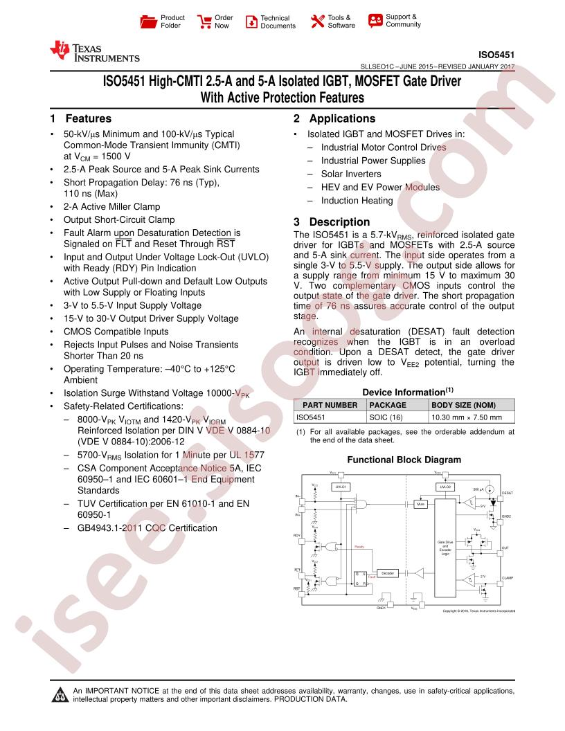 ISO5451 Datasheet