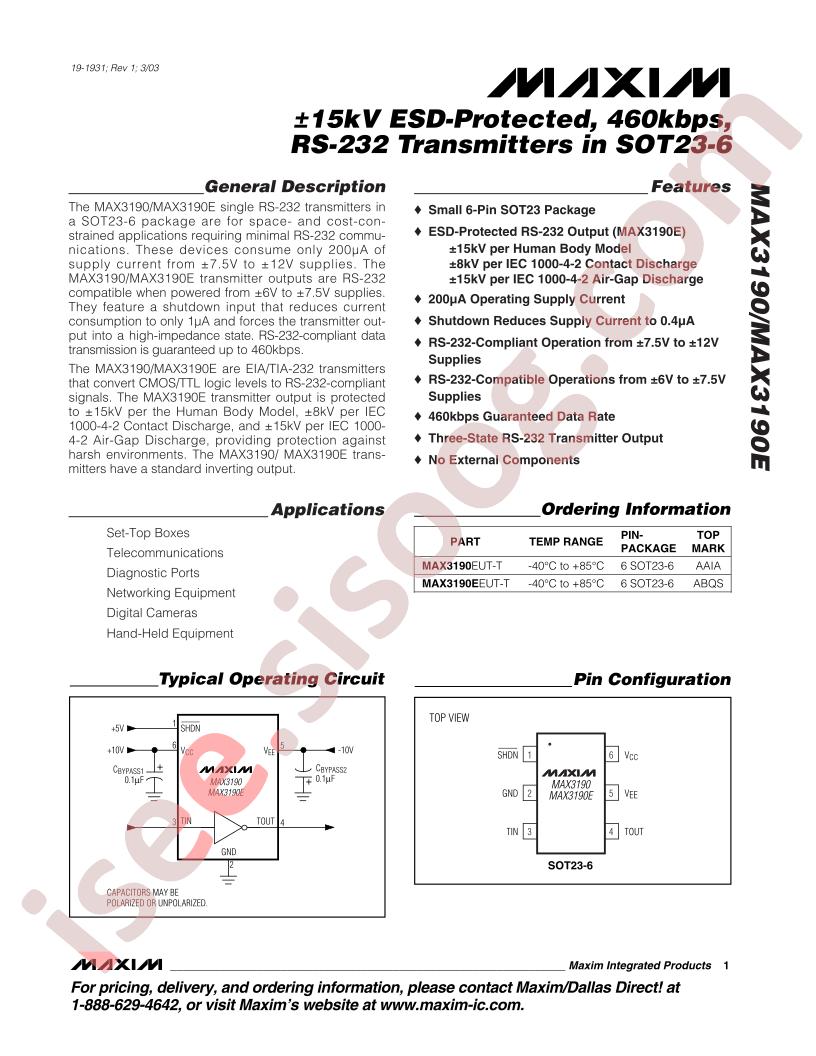 MAX3190(E)
