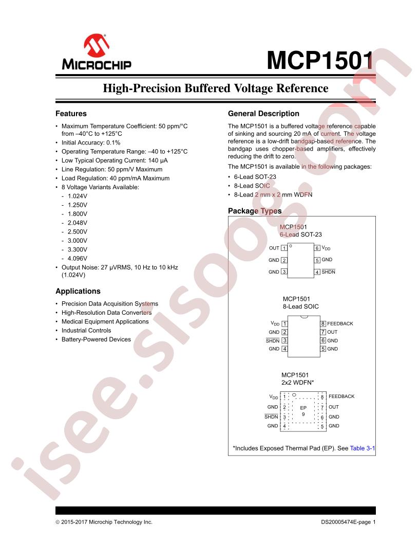 MCP1501 Datasheet