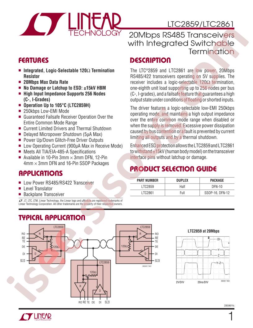 LTC2859, LTC2861 Datasheet