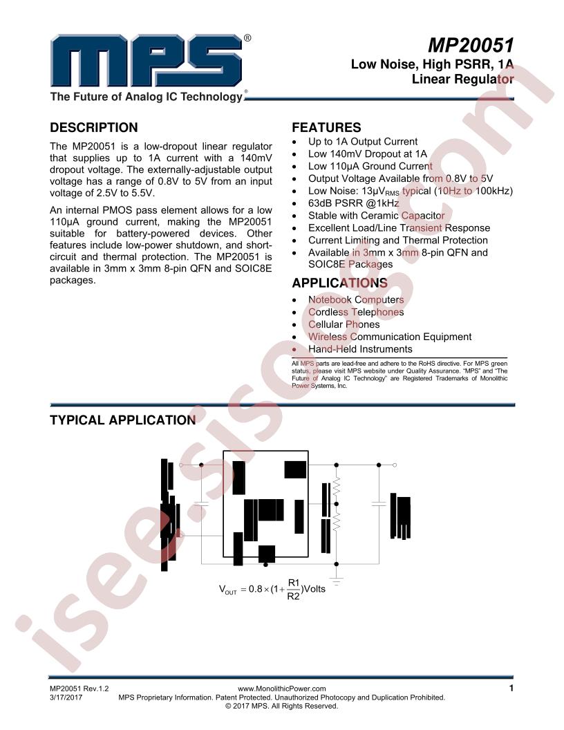 MP20051 Datasheet