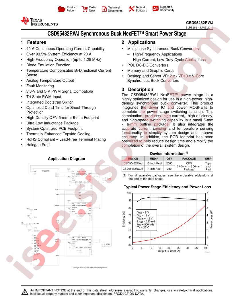 CSD95482RWJ Datasheet