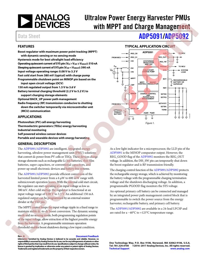 ADP5091,92 Datasheet