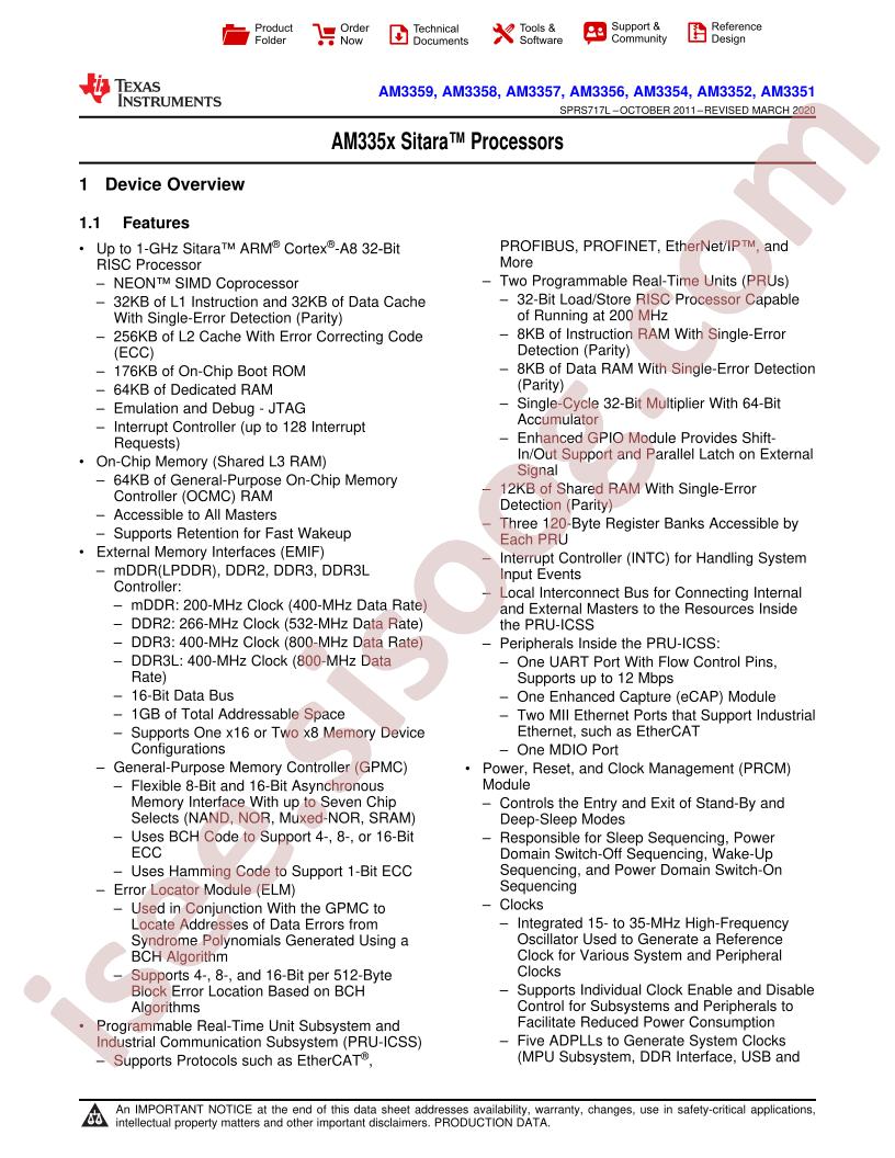 AM335x Datasheet