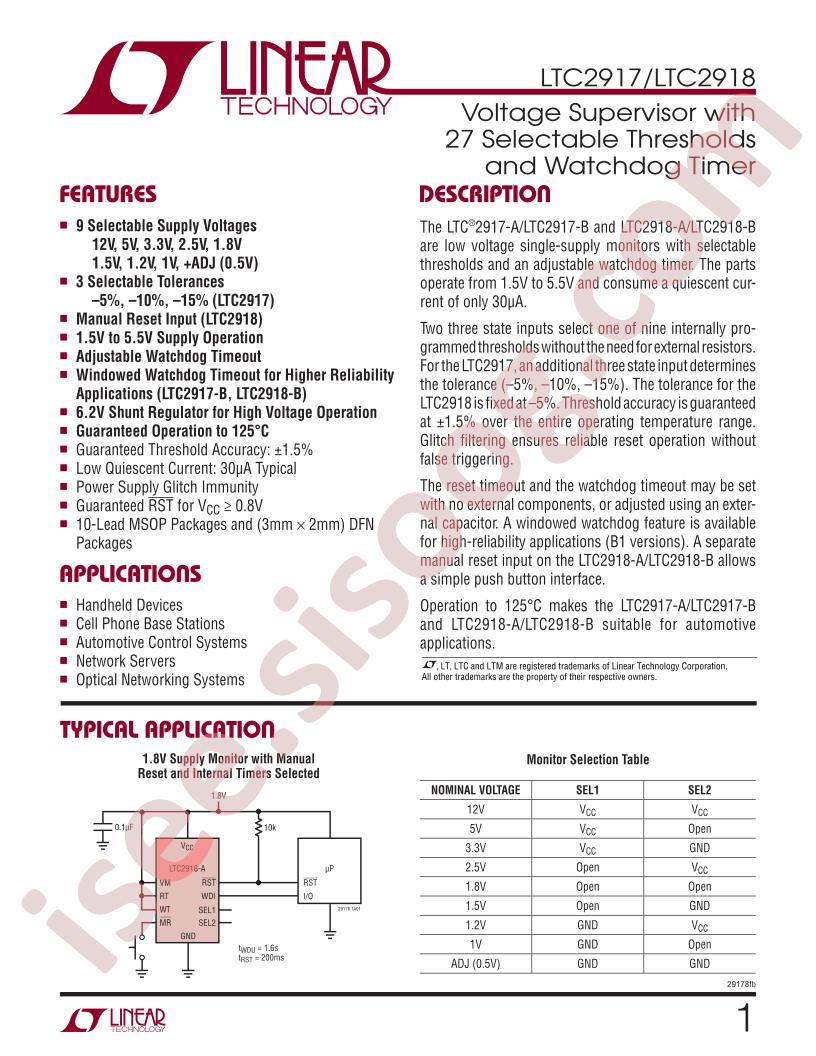 LTC2917, LTC2918 Datasheet