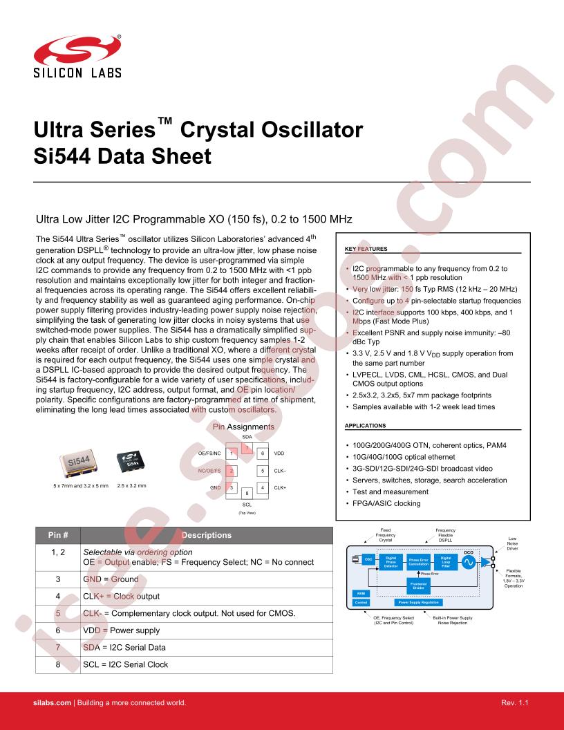 Si544 Datasheet