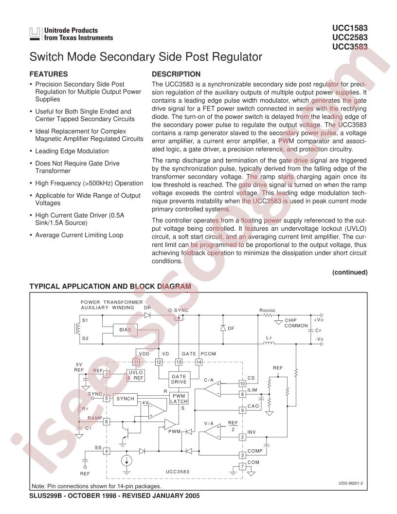 UCC1583, UCC2583, UCC3583