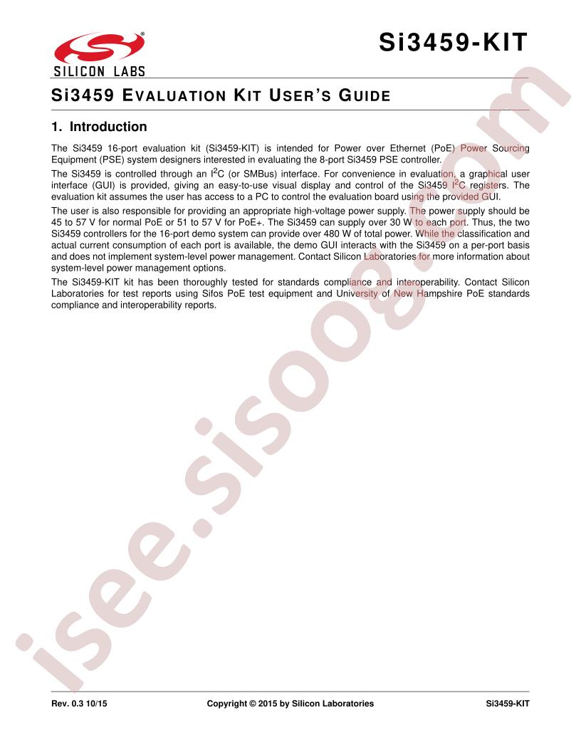 SI3459-KIT User Guide