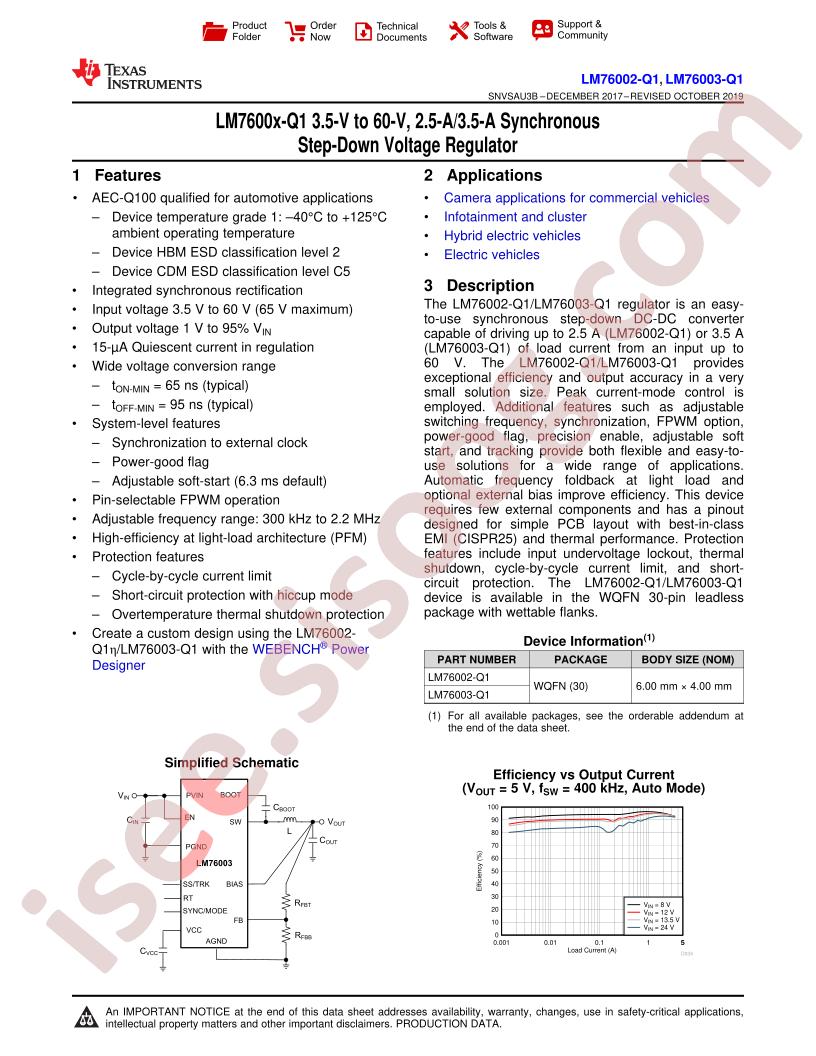 LM76002-Q1, LM76003-Q1 Datasheet