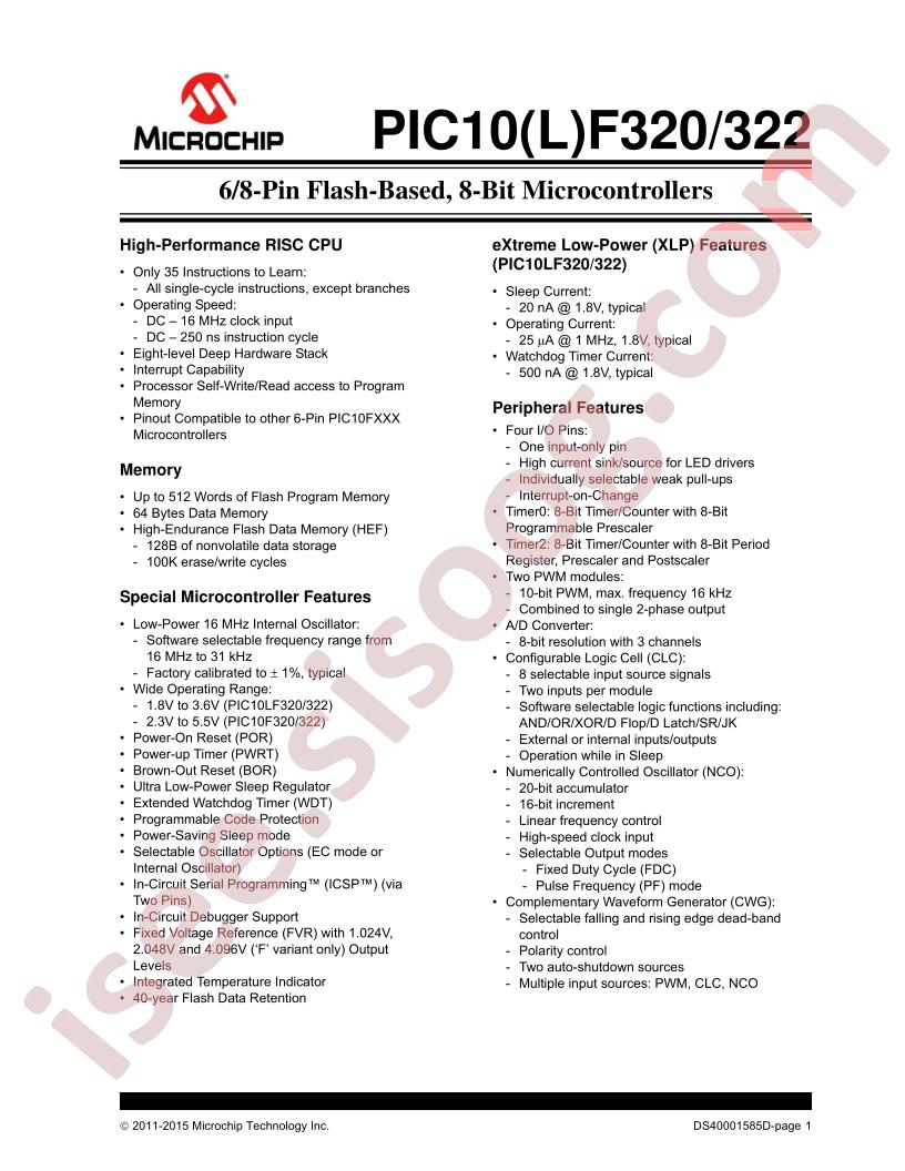 PIC10(L)F320,322 Datasheet