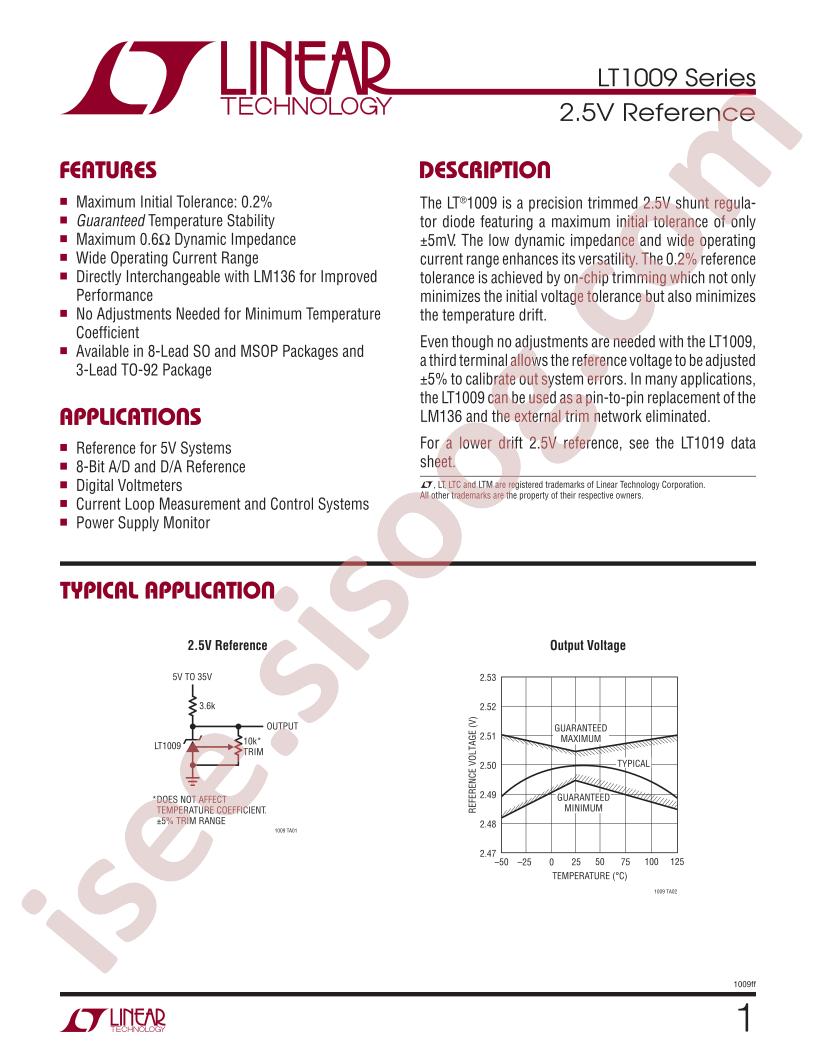 LT1009 Datasheet