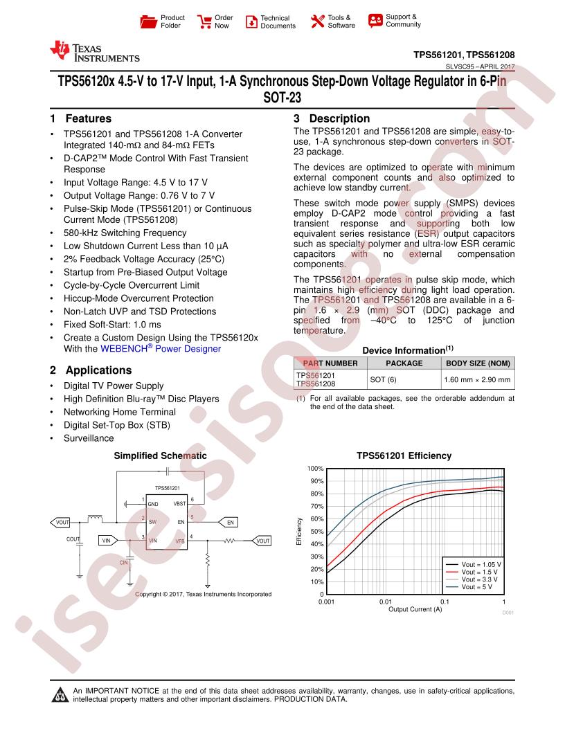 TPS561201, TPS561208 Datasheet