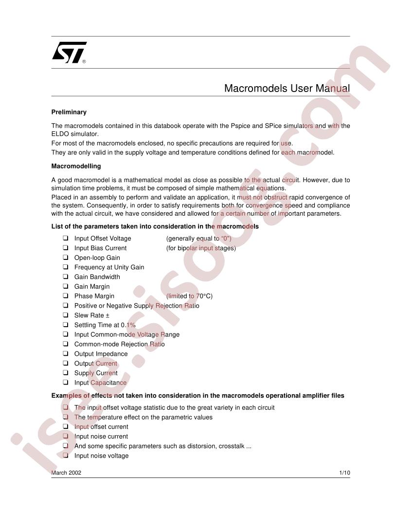 Macromodels User Manual